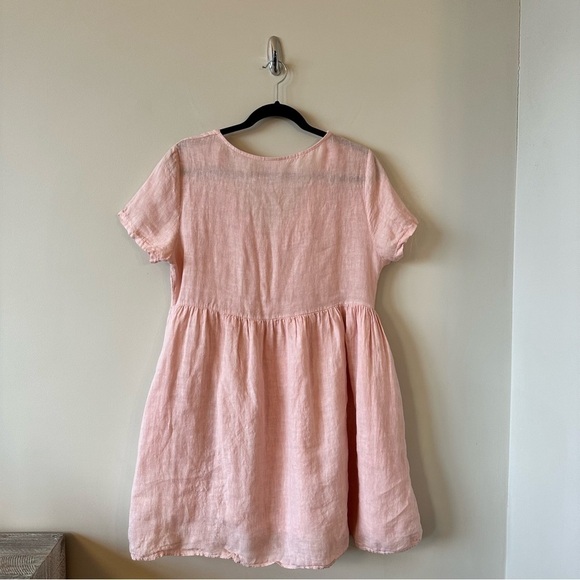 JILLIAN Harris X Priv-Linen Babydoll Button Front Mini Summer Dress (Size:Large) - Picture 3 of 12